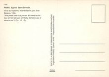 CPSM Paris Eglise Saint Severin Vitrail du Bapteme deambulatoire par Jean Bazainne 1966