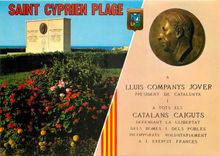 CPSM Saint Cyprien Plage Monument dedie a Lluis Companys Jover