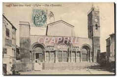 CPA Saint Gilles du Gard l'Eglise Vue d'Ensemble 