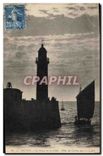CPA Le Treport le Phare de la Jetee Effet de Contre Jour 