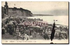 CPA Dieppe la plage au Soleil Couchant 