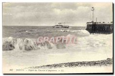 CPA Dieppe Depart du Courier d'Angleterre 