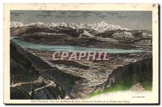 CPA Jura Touriste vue sur la Plaine de Cex le Lac de Geneve et la Chaine des Alpes 