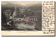 CPA Lourdes La Basilique Vue plongeante 
