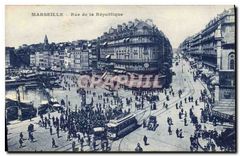 CPA Marseille Rue de la Republique Tramway