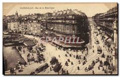 CPA Marseille Rue de la Republique Tramway