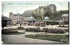 CPA Dieppe La Chateau et l'Hotel Regina vue des Jardins du Casino 