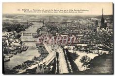 CPA Rouen Panorama et vue de la Seine pris de la Cote Sainte Catherine 