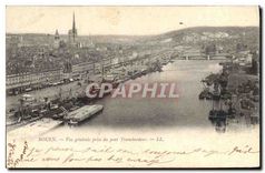 CPA Rouen Vue generale prise du pont Transbordeur 