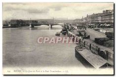 CPA Rouen Le Quai de Paris et le Pont Transbordeur 