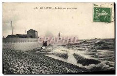 CPA Le Havre la Jetee par gros temps 