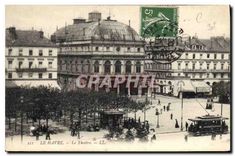 CPA Le Havre le Theatre Tramway