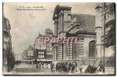 CPA Le Havre Eglise Notre Dame et rue de Paris 