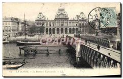 CPA Le Havre la Bourse et la Passerelle 