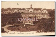 CPA Le Havre l'hotel de Ville et les jardins 