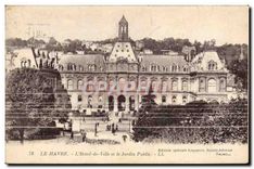 CPA Le Havre l'hotel de ville et le jardin Public 