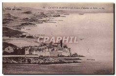 CPA La Cote d'Azur a vol d'oiseau d'Antibes en Italie 