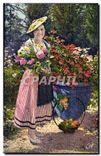 CPA Nice Jardin fleuri Un Nicoise Folklore