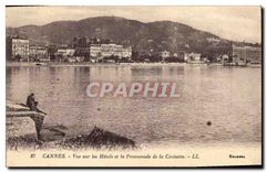 CPA Cannes vue sur les hotels et la Promenade de la Croisette 