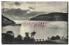 CPA Cote d'Azur coucher de Soleil 