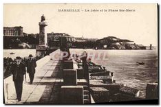 CPA Marseille La Jetee et le Phare Ste Marie 