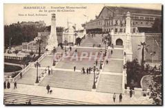 CPA Marseille Escalier Monument de la gare St Charles 