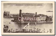 CPA Marseille Le Fort St Jean et la Cathedrale 