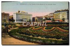 CPA Marseille Les Jardins de la Bourse et la nouvelle Poste 