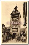 CPA Riquewihr Haut Rhin Porte haute ou Dolder et fontaine de la Sinne 