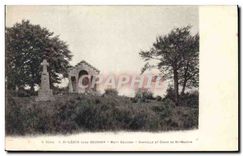 CPA St Leger sous Beuvray Mont Beuvray Chapelle et Croix de St Martin