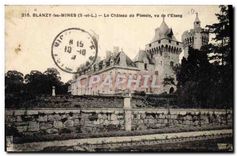 CPA Blanzy les Mines S et L Le Chateau du Plessis vu de l'etang