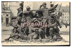 CPA Le Mans Le Monument de Chanty L'Attaque Militaria