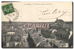 CPA Le Mans Vue Generale direction Cathedrale 