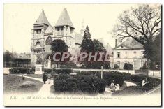 CPA Le Mans Notre Dame de la Couture et Square de la Prefecture 