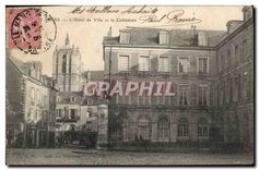 CPA Le Mans l'Hoel de Ville et la Cathedrale 