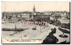 CPA Saint Malo Panorama vers la Portes St Vincent et Grand Porte et le Tour du Chateau 