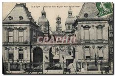 CPA Lyon Hotel de Ville Facade Place de la Comedie 