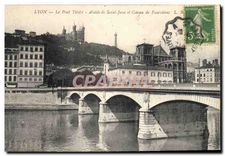 CPA Lyon Le Pont Tilsitt Abside de Saint Jean et Coteau de Fourvieres 