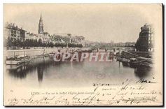 CPA Lyon Vue sur la Saone l'Eglse Saint Georges 
