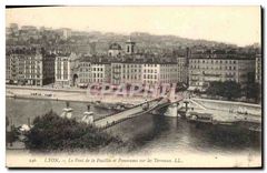 CPA Lyon Le Pont de la Feuillee et Panorama sur les Terreaux 
