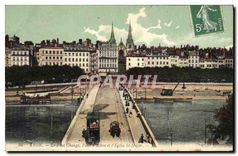 CPA Lyon Le Pont Change Place d'Albon et l'Eglise St Nizier 