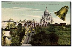 CPA Paris La Basilique du Sacre Coeur de Montmartre et le Funiculaire Cloche