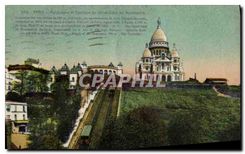 CPA Paris Funiculaire et Basilique du Sacre Coeur de Montmartre 