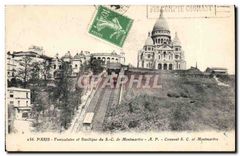 CPA Paris Funiculaire et Basilique du SC de Montmartre 