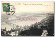 CPA Lyon Perspective des Ponts sur le Rhone 