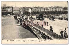 CPA Lyon Le Pont Lafayette les Cordeliers et le Quai de Retz Tramway