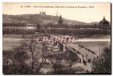 CPA Lyon Pont de la Guillotiere Hotel Dieu et Coteau de Fourviere 