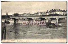 CPA Lyon Pont Tilsitt Bateau Peniche