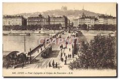 CPA Lyon Pont Lafayette et Coteau de Fourviere Tramway