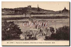 CPA Lyon Pont de la Guillotiere Hotel Dieu et Coteau de Fourviere